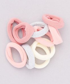 Lot de 10 chouchous élastiqués - rose