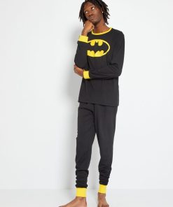 Pyjama long 'Batman' en jersey - 2 pièces - noir/jaune