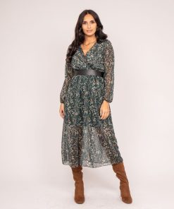 Robe longue motifs INCA - Vert