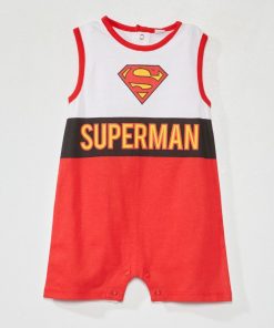 Barboteuse en jersey 'Superman' - rouge