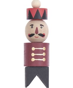 Casse Noisette en bois noir et rouge 9 cm - Rouge