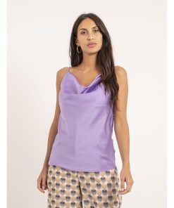 Caraco satin col bénitier FLAMELL - Violet