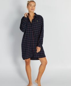 Chemise de nuit en flanelle - Marine