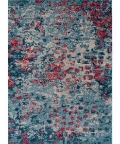 Tapis salon 200x290 OLSA Bleu OEKO TEX idéal pour la salle à manger - Bleu