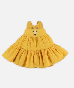 Robe fines bretelles zèbre - Jaune