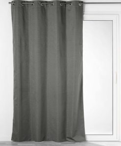 Rideau à œillets occultant jacquard 140x260 cm Darko anthracite - Gris
