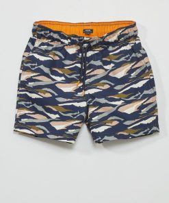 Short de bain imprimé - Bleu