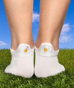 Socquettes En Coton Fleurs- Sockup- 35-42 - Blanc