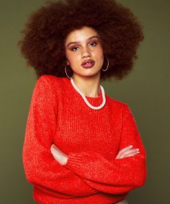 Pull en grosse maille 'JDY' - Rouge