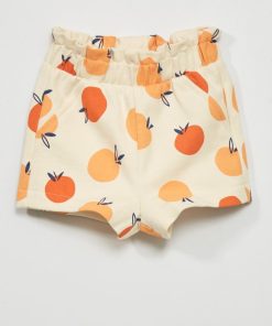 Short en molleton avec imprimé - Blanc