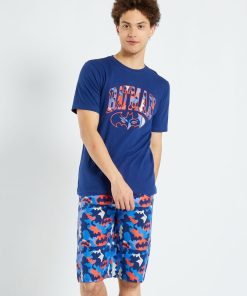 Pyjama court 'Batman' - 2 pièces - Bleu/orange