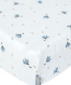 Drap-housse en gaze de coton, Bleuet - Multicolore