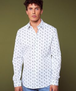 Chemise avec imprimé - Blanche à fleurs