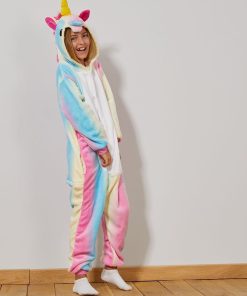 Déguisement combinaison licorne - multicolore