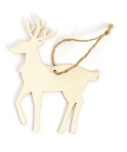 Décoration de Noël en bois - Renne - Beige