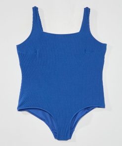 Maillot de bain côtelé - 1 pièce - Bleu