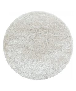 Tapis shaggy tapis rond Ø 200cm SHAGGY TOP Ecru OEKO TEX idéal pour Salle de jeux - Ecru