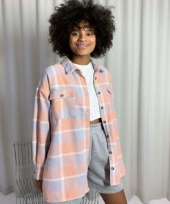 Veste à carreaux Noisy May - Rose