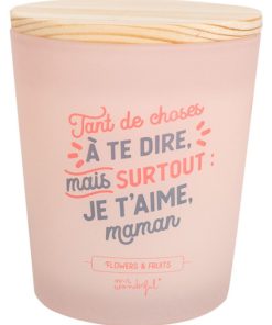 Bougie Surtout : je t'aime, maman - Rose