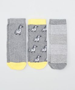 Lot de 3 paires de chaussettes antidérapantes - Gris