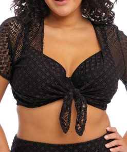 Bolero de plage grande taille Bazaruto - Noir
