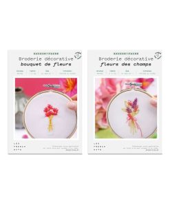 Coffrets 2 Broderies décoratives - Fleurs - N/A