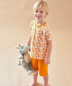 Pyjama 2 pièces à imprimé soleils en jersey, jaune/écru - Jaune
