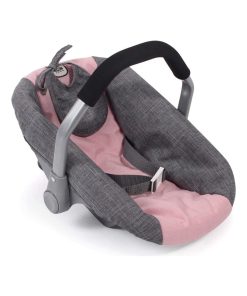 Siège Auto Pour Poupée Melange Gris Rose - N/A