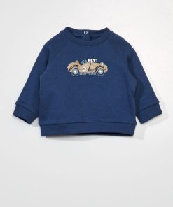 Sweat en molleton avec empiècement - Bleu