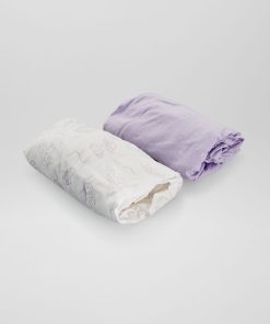 Lot de 2 draps housses 'Stitch' - Blanc/violet