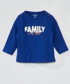 T-shirt en jersey avec imprimé - Bleu