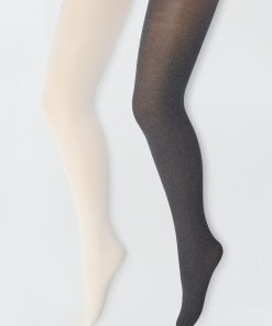 Lot de 2 collants - Blanc/gris