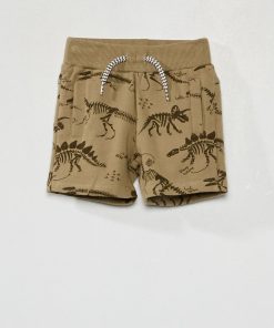 Short en molleton avec imprimé fantaisie - kaki