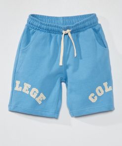 Short de sport en coton - Bleu