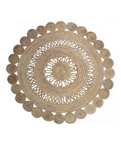 Tapis rond Ø 120cm ESPRIT Beige fait main en jute Certification care and Fair idéal pour le salon - Beige
