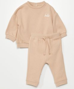 Ensemble sweat + pantalon de jogging - 2 pièces - Beige