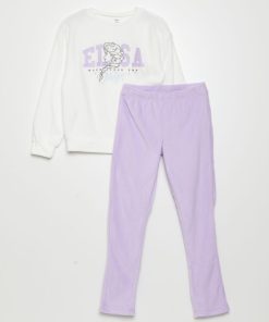 Ensemble pyjama t-shirt + pantalon 'Marie' - 2 pièces - BLANC