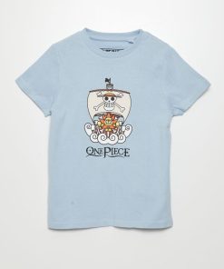 T-shirt 'One Piece' manches courtes - BLEU