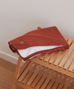 Couverture en gaze de coton - rouge brique