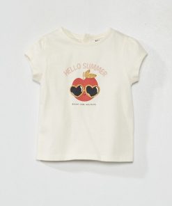 T-shirt à manches courtes avec imprimé - Blanc