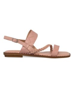 Sandales multibrides, talon plat Kebello - Rose