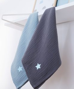 Lot de 2 langes - gris/bleu