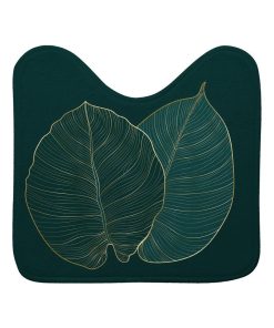 Tapis contour de WC 45 x 45 cm Feuilles de jade - Vert