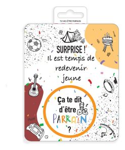 Carte à gratter - Veux tu être parrain - Blanc