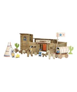 Fort et indiens Far West en bois : 200 pièces - N/A
