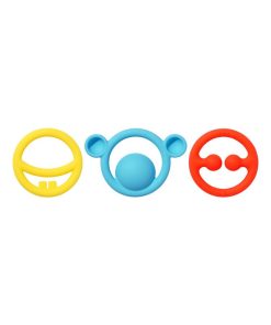 Set de 3 anneaux de dentition tactiles Jaune, Rouge et Bleu NIGI, NAGI & NOGI - Multicolore