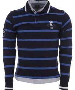 Polo manches longues garçon ECALAORI - Bleu marine