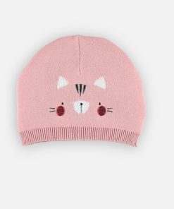 Bonnet en tricot, clair - Rose