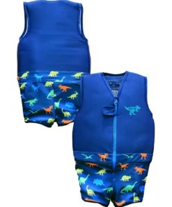 Maillot de Bain Jurassic Enfant avec Flotteurs - Accessoire de Natation Garçon - Bleu