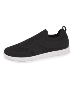 Basket femme slip-on à bandes Noir - Noir